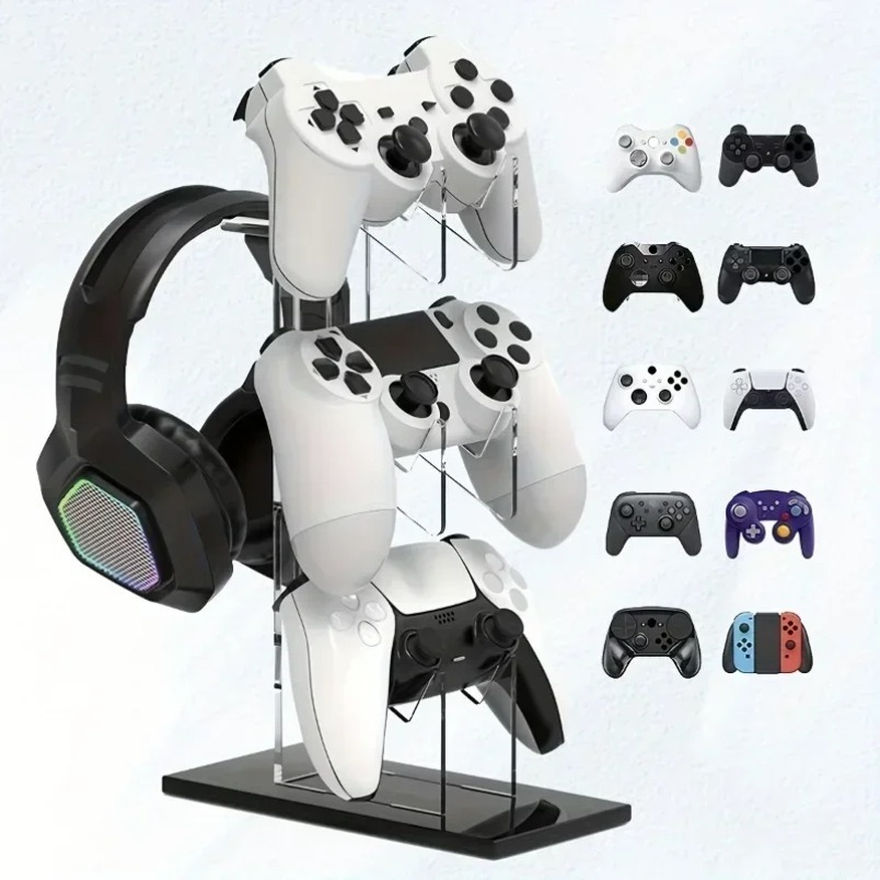 Gaming Console Headset - Gamepadstandaard 3-laags headsethouder Game Disc Organizer