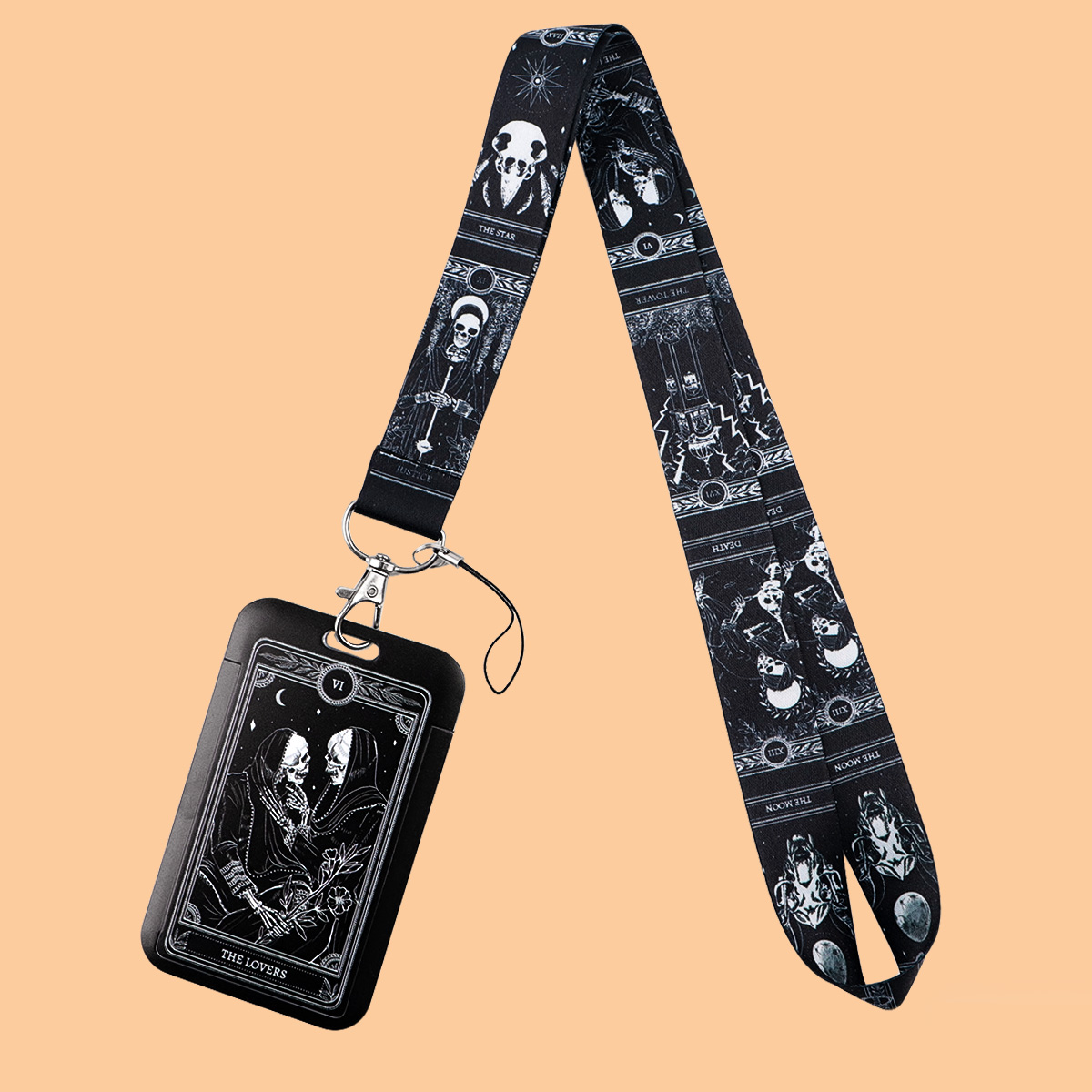 Gaming Card Holder - Tarot-thema schedel lanyard kaarthouder voor studenten