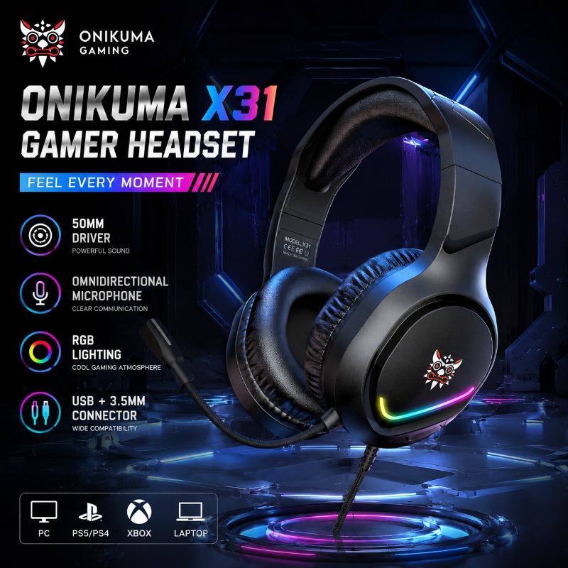 Gaming Console In Amazon - ONIKUMA X31 Gaming Headset Professionele Bedrade