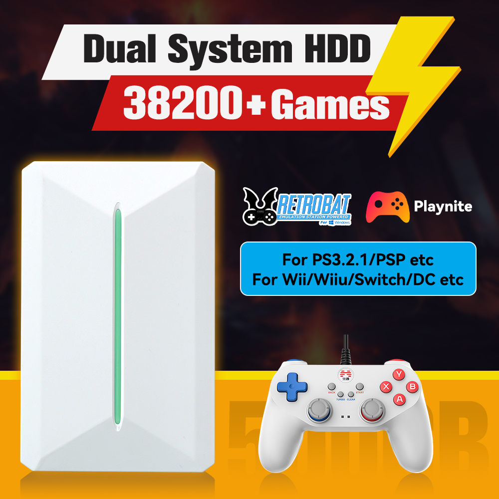 Gaming Console Stick - Retrobat & Playnite Systeem HDD Retro